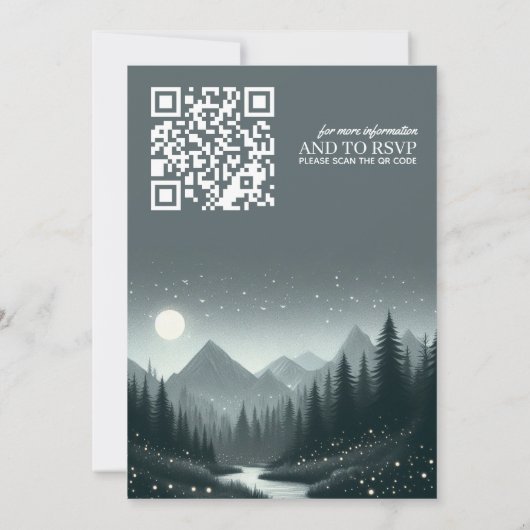Mountain Magic uitnodiging met QR-code (Achterkant)