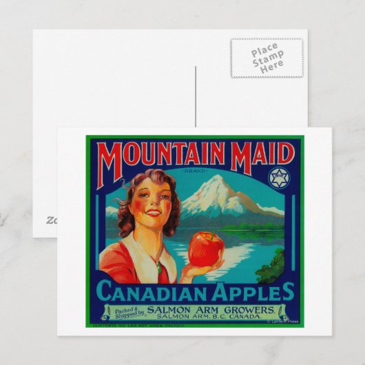 Mountain Maid Apple LabelCanada Briefkaart (Voorkant / Achterkant)