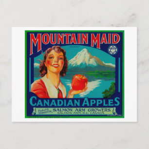 Mountain Maid Apple LabelCanada Briefkaart