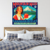 Mountain Maid Apple LabelCanada Canvas Afdruk (Insitu (Slaapkamer))