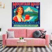 Mountain Maid Apple LabelCanada Canvas Afdruk (Insitu (Woonkamer))