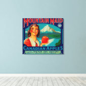 Mountain Maid Apple LabelCanada Canvas Afdruk (Insitu (Houten vloer))