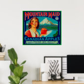 Mountain Maid Apple LabelCanada Poster (Thuiskantoor)