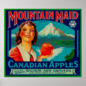 Mountain Maid Apple LabelCanada Poster (Voorkant)