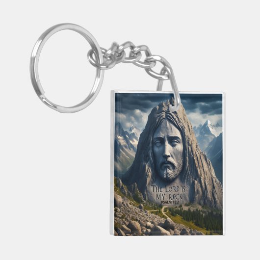 Mountain Majesteit de Heer is mijn rots Sleutelhanger (Voorkant Links)