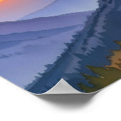 Mountain Majesty | Abstracte Sunset Waterverf Art Poster (Hoek)