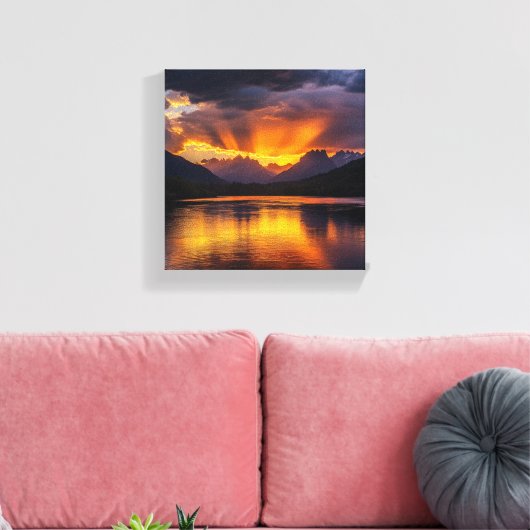 Mountain Majesty Canvas Afdruk (Insitu (Woonkamer))