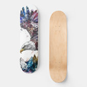 Mountain Majesty Eagle Waterverf Persoonlijk Skateboard (Voorkant)