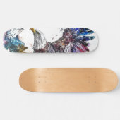 Mountain Majesty Eagle Waterverf Persoonlijk Skateboard (Horizontaal)