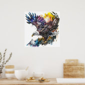 Mountain Majesty Eagle Waterverf Poster (Keuken)