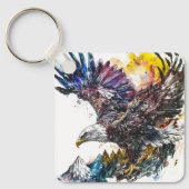 Mountain Majesty Eagle Waterverf Sleutelhanger (Voorkant)