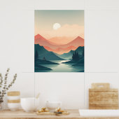 Mountain Majesty: Zonovergoten riviertocht Poster (Keuken)