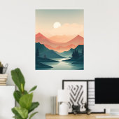 Mountain Majesty: Zonovergoten riviertocht Poster (Thuiskantoor)