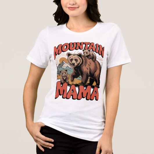 Mountain Mama Design Tri-Blend Shirt (Voorkant)
