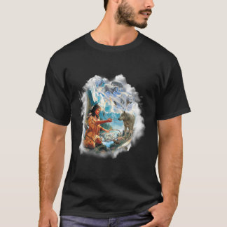 Mountain Mannen Dreams Of Wolf-Native American T-shirt