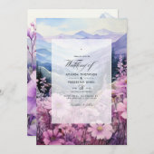 Mountain Mauve Bloemenbruiloft Kaart (Voorkant / Achterkant)