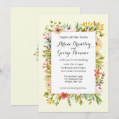 Mountain Meadow Waterverf Wildflowers Bruiloft Kaart (Voorkant / Achterkant)