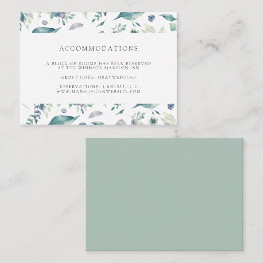 Mountain Meadow | Wedding Hotel Accommodatie Informatiekaartje (Voorkant / Achterkant)