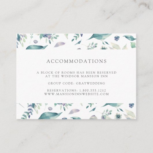 Mountain Meadow | Wedding Hotel Accommodatie Informatiekaartje (Voorkant)