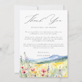 Mountain Meadow Wildflowers Modern Boho Wedding Bedankkaart (Voorkant)