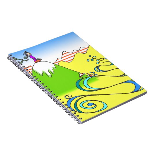 Mountain Meditation Cartoon Spiral Notitieboek (Rechterzijde)