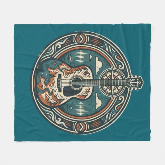 Mountain Melody Acoustic Guitar Crest Fleece Blank (Voorkant (Horizontaal))
