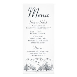 Mountain Menu Rustic Wedding Country Winter