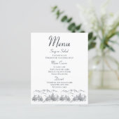 Mountain Menu Rustic Wedding Country Winter (Staand voorkant)