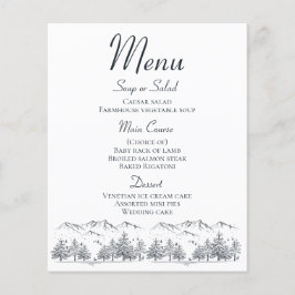 Mountain Menu Rustic Wedding Country Winter