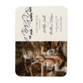 Mountain Minimalist Outdoor Wedding Save The Date Magneet (Verticaal)