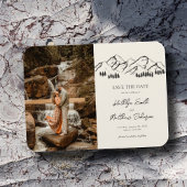 Mountain Minimalist Outdoor Wedding Save The Date Magneet