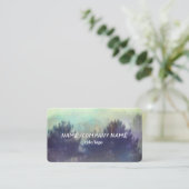 Mountain Mist Pine Trees natuur Art Custom Visitekaartje (Staand voorkant)
