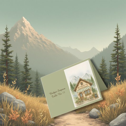 Mountain Monogram bestemming bruiloft gast kaart