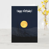 Mountain Moon; Gelukkige Verjaardag Kaart (Gele Bloem)