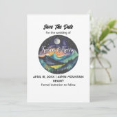 Mountain Moon Star Bewaar de datum buiten Kaart (Staand voorkant)