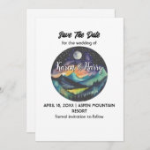 Mountain Moon Star Bewaar de datum buiten Kaart (Voorkant / Achterkant)