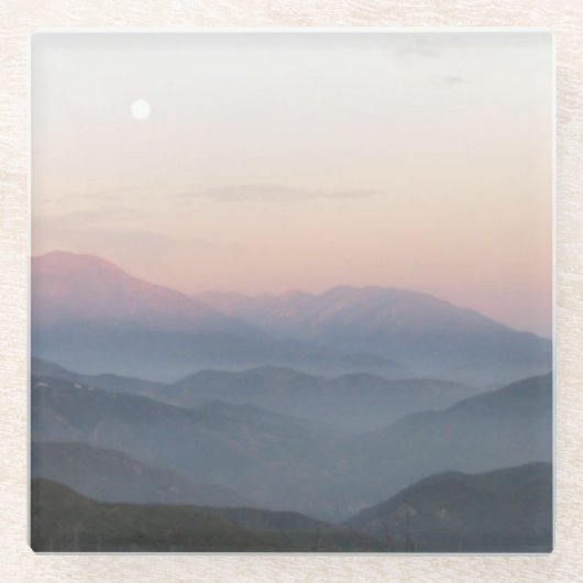 Mountain Moonrise Glazen Onderzetter (Voorkant)