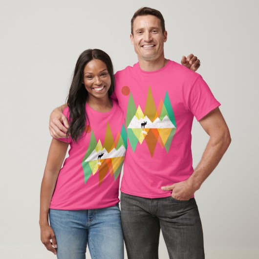 Mountain Moose Retro  Wandelen Camping Tshi T-shirt (Unisex)