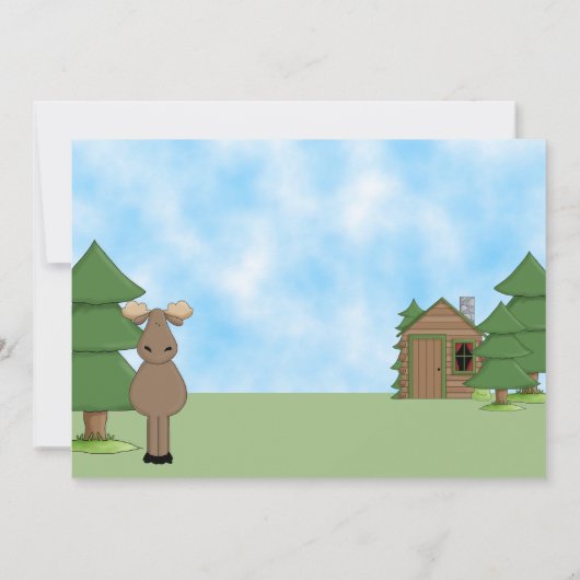 Mountain Moose verjaardagsuitnodiging voor meisjes Kaart (Achterkant)