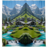 Mountain Mornings Escape naar een rustige Alpen Douchegordijn (Voorkant)