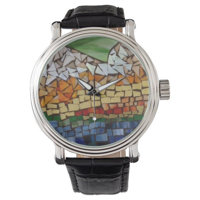 Mountain Mosaic Watch van Willowcatdesigns Horloge (Voorkant)