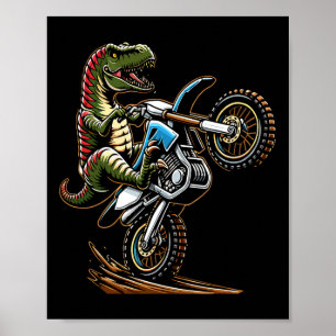 Mountain Motor Biking Dinosaurus Motorfiets Sport  Poster