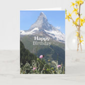 Mountain natuur fotografie Happy Birthday kaart (Gele Bloem)