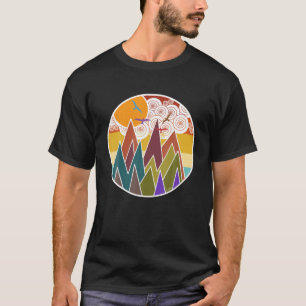 Mountain Natuur liefhebbers Retro Abstracte wandel T-shirt