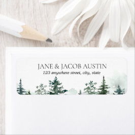 Mountain Natuur Pine Tree Landscape Retouradres Etiket