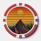 MOUNTAIN NATUUR  ZONSONDERGANG LANDSCHAP POKER CHIPS (Voorkant)