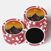 MOUNTAIN NATUUR  ZONSONDERGANG LANDSCHAP POKER CHIPS (Opstapeling)