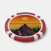 MOUNTAIN NATUUR  ZONSONDERGANG LANDSCHAP POKER CHIPS (Enkel)