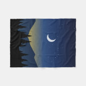 Mountain Night Forest landschap Fleece Deken (Voorkant (Horizontaal))
