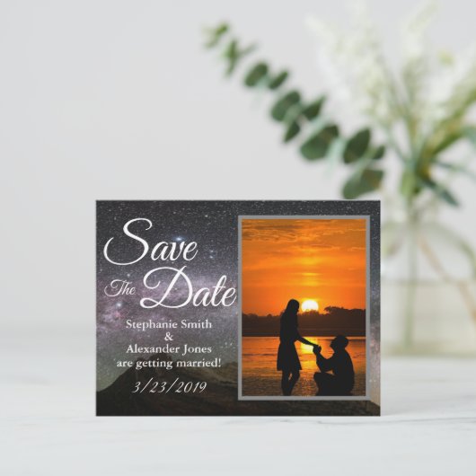 Mountain Night Save The Date Aankondigingskaart (Staand voorkant)